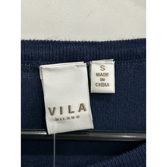 Vila Milano NWT Navy Blue Button Up Cardigan Sweater Sz Small - Picture 5 of 11